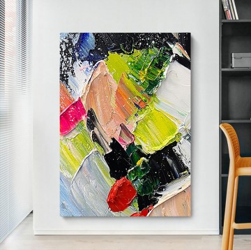 150の主題の芸術作品 Painting - インパスト アブストラクト 01 by Palette Knife ウォール アート ミニマリズム